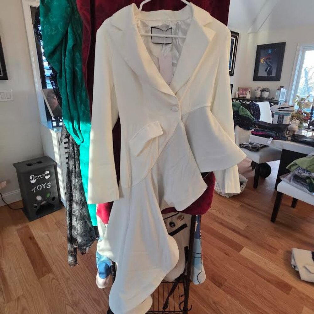 Azalea Wang Black and White A-line asymmetrical blazer. Sold out.